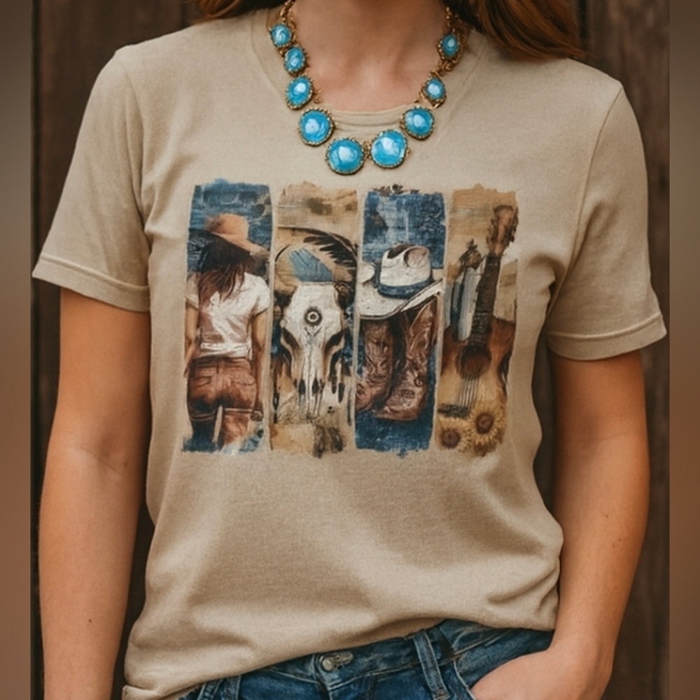 Western Graphic Tee • Cowgirl Aesthetic Shirt • Country Concert Top • Boho